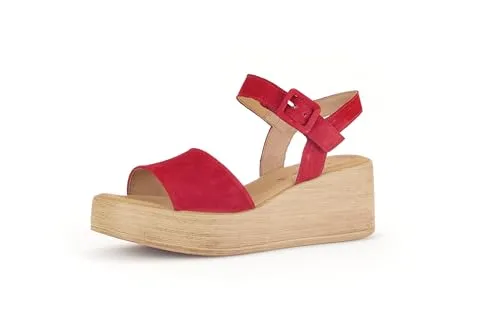 Gabor Damen Keilsandalen - Bequeme Wedge-Heels für den Sommer - Wanderschuhe mit 6,5 cm Keilabsatz aus hochwertigem Rauleder. Ideal für lange Tage im Freien, bieten diese Sandalen optimalen Komfort und Stil.