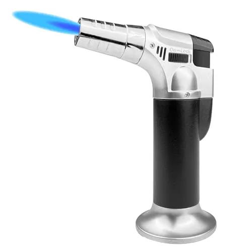 Dyaucwpo Flambierbrenner - Küchenbrenner mit einstellbarer Flamme bis zu 1300 °C, ideal für Desserts, Grillen und kreative Kochprojekte. Sicherheitsverriegelung für sicheren Gebrauch.