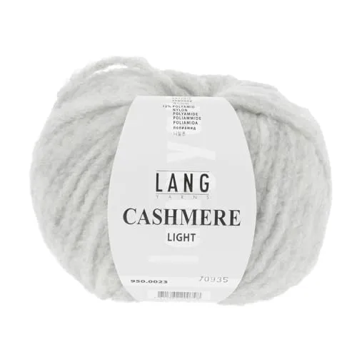 LANG YARNS Cashmere Light - Silber (0023) - 25 g - Häkel- & Strickgarn aus hochwertigem Kaschmir und Polyamid, ideal für weiche, luxuriöse Projekte mit einer Lauflänge von 85 m.