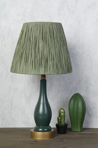 Opviq YL208 Tischleuchte Khaki, Metall - Elegante Tischlampe mit Metallkörper und Baumwollschirm in Khaki- und Grüntönen. Ideal für eine gemütliche Atmosphäre in Wohnzimmer oder Büro. Setzen Sie stilvolle Akzente in Ihrer Einrichtung.