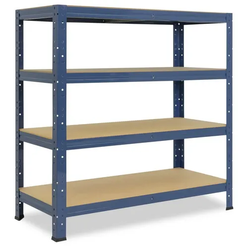 shelfplaza Schwerlastregal HOME, blau, 115x80x50cm – Flexibles Steckregal für Garage und Keller - Das shelfplaza HOME Schwerlastregal in Blau mit 4 Böden bietet eine Traglast von bis zu 175 kg pro Boden. Ideal für Garage, Keller oder Werkstatt – platzsparend und einfach ohne Schrauben aufzubauen.