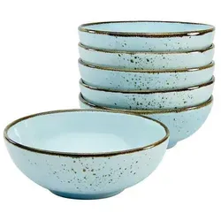 Creatable Schüsselset, Pastellblau, 6-teilig - Essen & Trinken, stilvolles Keramik Schüsselset in Pastellblau, ideal für einladende Tischdekorationen und vielseitige Verwendung.