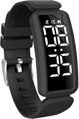 Multifunktionale Kinderuhr mit Schrittzähler und Vibrationsalarm - Vielseitige Kinderuhr – ideal für Schule und Sport. Mit Schrittzähler, zwei Alarmen und Wasserabweisend. USB-Ladung ohne App, perfekt für aktive Kinder!