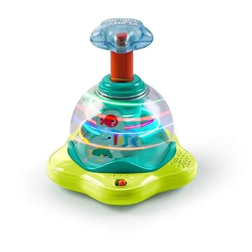 Bright Starts Press & Glow Spinner - Musikspielzeug mit blinkenden Lichtern und Melodien. Fördert spielerisch das Verständnis von Ursache und Wirkung sowie die motorischen Fähigkeiten Ihres Babys.