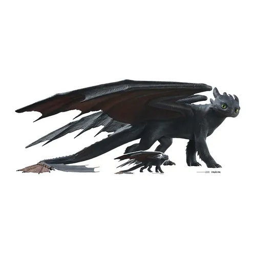 Drachenzähmen - Live Action - Ohnezahn - Pappaufsteller 82x195 - Großer Pappaufsteller von Ohnezahn, perfekt für Partys und Geburtstagsfeiern. Bringt Farbe und Spaß in jeden Raum, ideal für Fans und Dekoration.