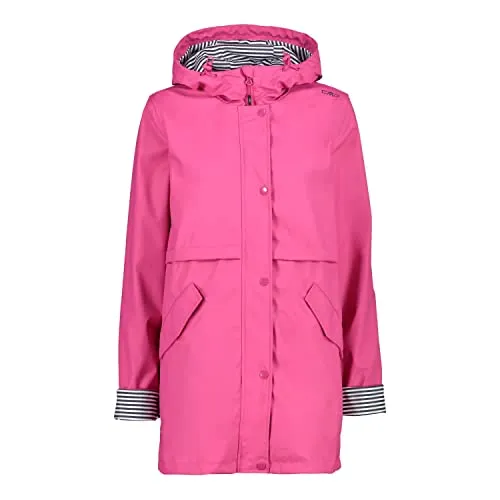 CMP Woman Jacket FIX Hood geraneo (H820) 48 - Funktionsjacke für Damen mit 3000 mm Wassersäule, winddicht und mit verstellbarer Kapuze für optimalen Schutz an nassen Tagen. Stilvolles Design trifft auf funktionale Ausstattung.