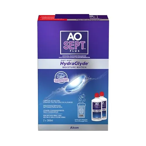 Aosept Plus mit Hydraglyde Kontaktlinsen-Pflegemittel | Vorratspackung | 2 x 360 ml