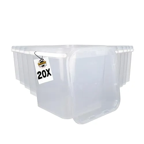 FixedByU Kunststoffeimer Set mit Deckel – 20-tlg. eckig, 3,5 bis 10,8L - Praktisches Eimer-Set für die Aufbewahrung von Lebensmitteln und Non-Food-Artikeln. Luftdicht, stapelbar und lebensmittelecht – ideal für eine sichere Lagerung!