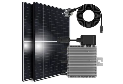 SUNNIVA Solaranlage 850/800W Balkonkraftwerk, 800 W, Monokristallin, (Deye SUN-M80G4-EU-Q0 800W Micro-Wechselrichter, 2x 425W Solarmodule, Solaranlage mit 5m Anschlusskabel, Solarkabel, Photovoltaikanlage), Balkon Mini-PV Anlage genehmigungsfrei Inverter, Solarpanel Solarmodul
