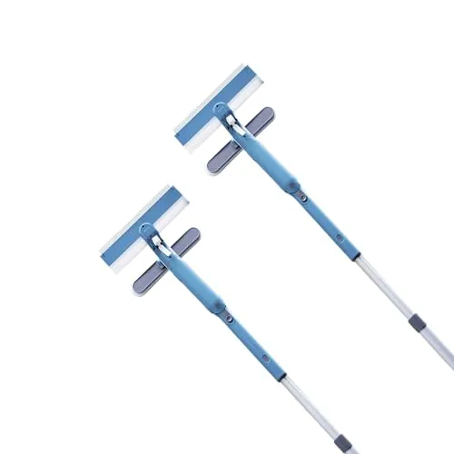 Livington Window Buddy - Fensterreinigungsgerät mit Teleskopstange - Fensterabzieher mit 3-IN-1 System: Sprühflasche, Reinigungs-Pad und Auffang-Tank für streifenfreie Fenster und sauberen Boden. Ideal für Fenster, Duschwände und mehr.