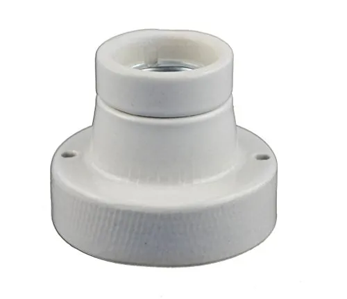 TropicShop Keramikfassung/Porzelanfassung Deckenfasung mit E27 Gewinde für (Gerade)