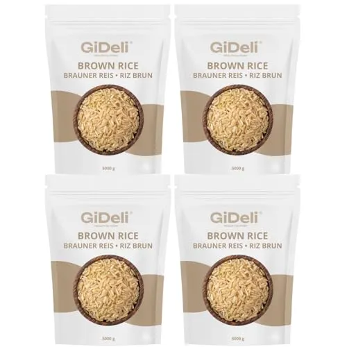 GiDeli Hochwertiger Brauner Reis, Brauner Reis Naturreis, Brown Rice Natural Premium (20kg)