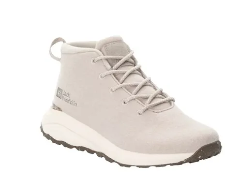 Schnürboots JACK WOLFSKIN CAMPFIRE WOOL MID W, Damen, Gr. 39,5, dusty grau - Wanderschuhe aus Wolle mit rutschfester Gummi-Laufsohle, ideal für Freizeit und Business-Looks – perfekt für abenteuerliche Wanderungen bei jedem Wetter.