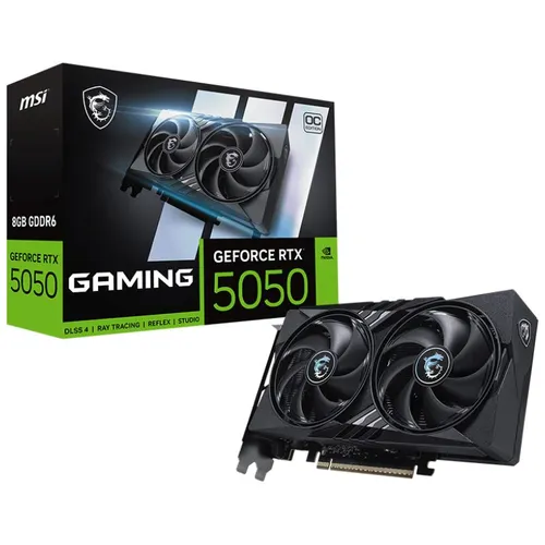 MSI GeForce RTX 5050 GAMING OC 8GB GDDR6 Grafikkarte - Grafikkarten PCI-Express mit Blackwell Architektur, 8 GB GDDR6-RAM und beeindruckendem Boost-Takt von 2647 MHz für erstklassige Gaming-Leistung.