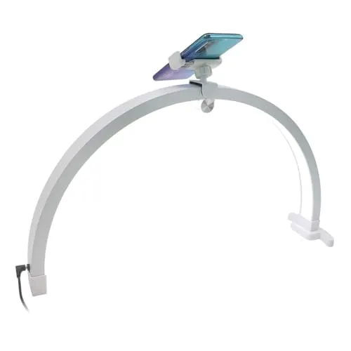 Halbmond LED Beauty Light mit Handyhalterung - Dauerlichter für Make-up und Nagelkunst, bietet gleichmäßige Beleuchtung, hohe Farbtreue und ist einfach zu montieren. Perfekt für Beauty-Profis!