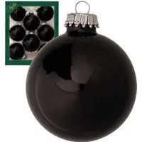 Krebs Glas Lauscha Weihnachtskugeln Uni-Design Elysia Schwarz 7cm