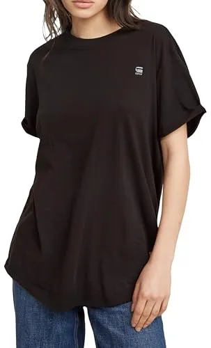 G-STAR T-Shirt Lash fem loose schwarz S (36) - Shirts für Damen, atmungsaktives Baumwollmaterial und lässiger Schnitt mit fixiertem Umschlagsaum für einen modernen Look.