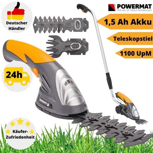 Akku Grasschere Strauchschere Heckenschere Rasenschere Teleskop 3,6 V Schere