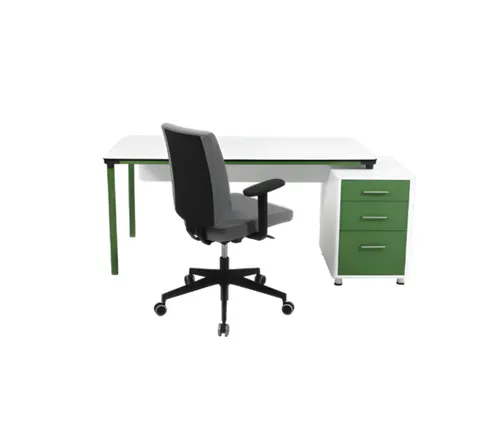 Moderner Ecktisch für Büro und Homeoffice - Hochwertiger Computertisch in Weiß, 198x80 cm, mit praktischem Stauraum und 3 Schubladen. Ideal für ein modernes Arbeitsumfeld, inklusive Stuhl. Perfekt für Jungen, Jugendliche und Erwachsene.