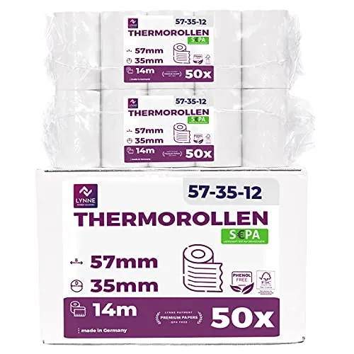 Ec-Cash Thermorollen 57mm x 14m x 12mm von LYNNE PAYMENT SOLUTIONS
