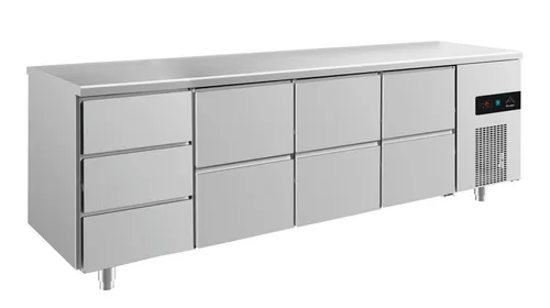 Gastro Kühltisch 9 Schubladen Umluftkühlung 2330x700x850mm -2/+8°C NEU