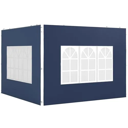 Outsunny Pavillonseitenteil mit Fenster, 293x193 cm für 3x3m und 3x6m