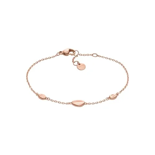 SKAGEN Anja Pebble Armband aus Edelstahl in Roségold - Elegantes Damenarmband aus poliertem Edelstahl, mit Karabinerverschluss für sicheren Halt und stilvolles Design.
