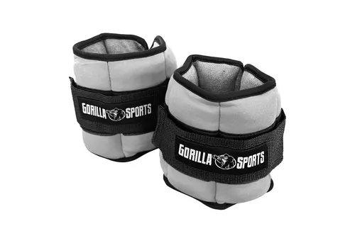 GORILLA SPORTS Gewichtsmanschette Set, 0,45kg-2,25 kg je Gelenk - Gewichtsmanschetten für intensives Training, verstellbar von 0,45 kg bis 2,25 kg pro Gelenk, ideal für Ausdauer- und Krafttraining.