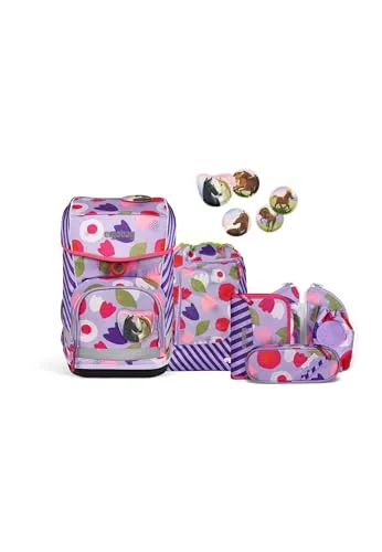 ergobag cubo Light Set - leichter ergonomischer Schulranzen 6-teilig - Schultaschen-Sets – Mit nur 780 g ist dieser ergonomische Schulranzen ein echtes Leichtgewicht und bietet optimalen Tragekomfort dank Hüftgurt. Inklusive Turnbeutel, Kletties und mehr!