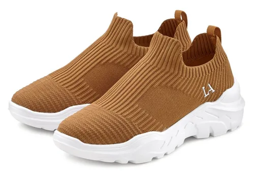 LASCANA Damen Sneaker Gr. 39, camelfarben - Veganer Freizeitschuh im sportiven Look von LASCANA, ideal zum Reinschlüpfen. Obermaterial und Futter aus 100% Textil für hohen Tragekomfort.