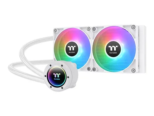 Thermaltake TH240 V2 ARGB Sync CPU Liquid Cooler Snow Edition - Elegante All-In-One Wasserkühlung mit Infinity-Mirror-Design für optimale Leistung und Kompatibilität