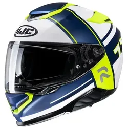 HJC RPHA 71 Zecha Helm, blau-gelb, Größe L für Männer - Motorradhelm mit innovativem Schalenmaterial für verbesserte Stoßfestigkeit und integrierter Sonnenblende für optimale Sicht. Ideal für anspruchsvolle Fahrer.