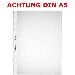 Herlitz Prospekthülle A5 - Genarbt, dokumentenecht und 50 Stück im praktischen Set, ideal für die sichere Aufbewahrung von Dokumenten
