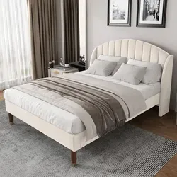 Flieks Doppelbett Jugendbett 160x200cm mit gepolstertem Kopfteil in Beige - Stylisches Polsterbett mit gepolstertem Kopfteil für hohen Komfort. Ideal für Kinderzimmer oder Gästezimmer. Stabiler Rahmen und hochwertige Materialien sorgen für eine lange Lebensdauer.