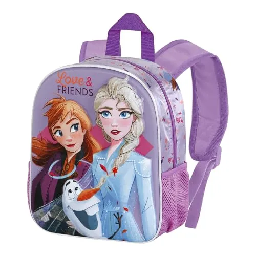 Disney Die Eiskönigin 2 (Frozen 2) Friends-Kleiner 3D Rucksack, Fuchsia, 26 x 31 cm, Kapazität 8,5 L