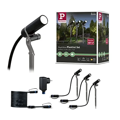 Paulmann Outdoor Plug Shine Plantini Starterset - 200 lm, IP65, ideal für wetterfeste Beleuchtung im Garten oder auf der Terrasse