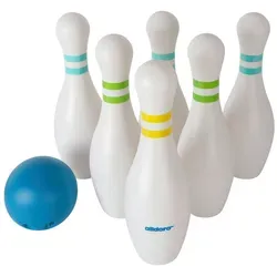 alldoro 60131 XXL Bowling Set - 6 befüllbare Pins und 1 Kugel für Kinder - Bowling Spielset für Kinder ab 3 Jahren, 6 befüllbare Pins (42 cm) für stabilen Stand und eine perfekte Kugel für drinnen und draußen. Ideal für Geburtstagsfeiern und Familienausflüge!