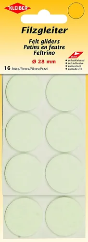 KLEIBER Filzgleiter Durchmesser: 28 mm weiß 16 Stück