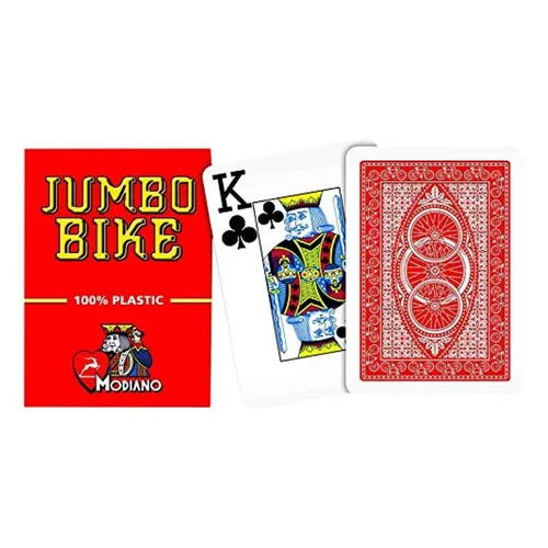 Jumbo Bike Trophy Rot Spielkarten Deck Modiano 100% Kunststoff Magic Poker NEU