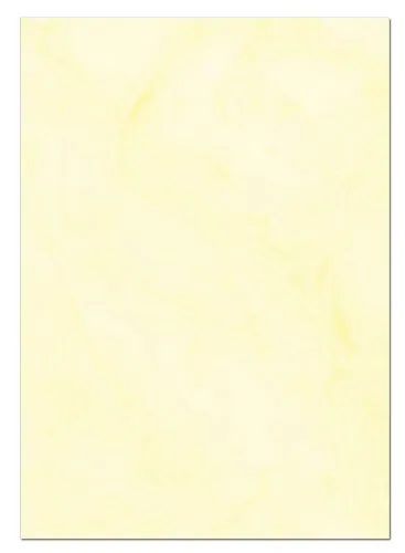 LYSCO Gastronomie Papier (Gelb-Marmor, A4, 100 Blatt) für Speisekarten. Marmoriertes Papier, Einseitig bedruckt, für alle Drucker/Kopierer geeignet