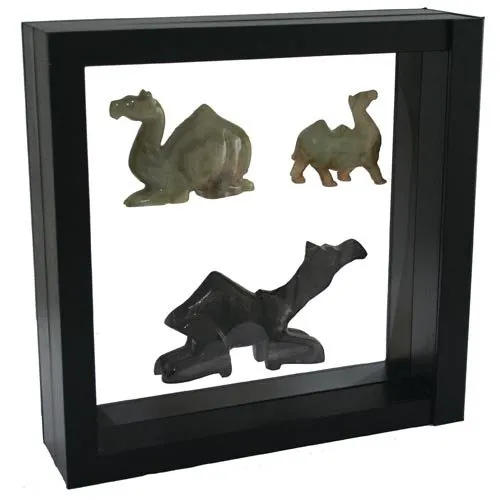 SAFE 4512 Schweberahmen 305 x 305 x 80 mm schwarz mit Spezialfolie - Münzrahmen - Münzständer 3D Rahmen schwarz- Objekt Bilderrahmen für Ihre Objekte