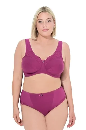Ulla Popken Damen Übergrößen Entlastungs-BH ohne Bügel, Fuchsia Pink 95F - Feminin und bequem: Dieser Entlastungs-BH bietet eine entlastende Passform, breite gepolsterte Träger und perfekten Halt für große Größen ohne Einschneiden.