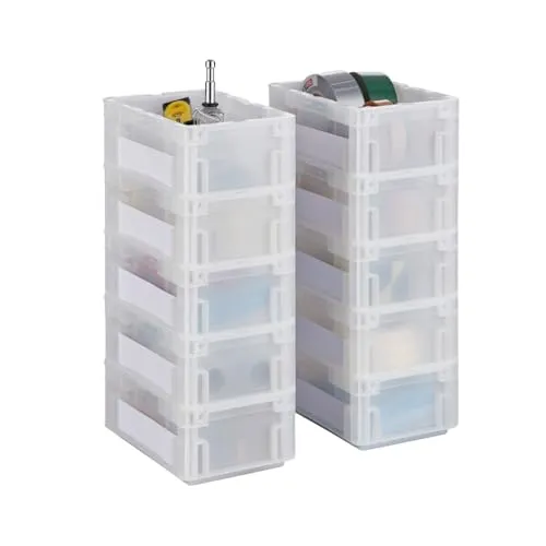 SCHÄFER SHOP Euroboxen 10 Stück, transparent & stapelbar, 30x20x12 cm, Eurobox aus PP, Euro Stapelbox 5,2 L, Aufbewahrungsbox, Kiste ohne Deckel, Eurobehälter, Transportkiste