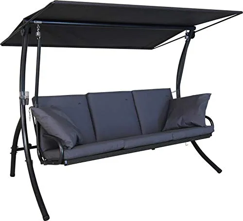 Angerer Hollywoodschaukel Elegance Sun - Gartenschaukel mit Bett-Funktion - Gartenmöbel mit hochwertiger Qualität Made in Germany, ideal zum Schaukeln, Sitzen und Liegen. Genießen Sie entspannte Stunden im Freien mit schützenden Sonnendach und einfacher Montage.