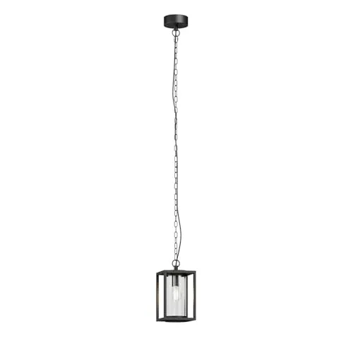 Lucande Außenleuchte Ferda - Spritzwassergeschützte Pendelleuchte in Schwarz - Hängeleuchte für Außenbereiche: IP44 spritzwassergeschützt, ideal für Terrasse, Garten und Balkon. Schaffen Sie eine einladende Atmosphäre und genießen Sie stimmungsvolles Licht bei Tag und Nacht!