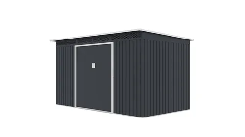 Produktbild Metall Gartenhaus 340x269cm Anthrazit Fahrradschuppen Gerätehaus Geräteschuppen