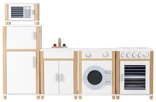 Betzold Holz-Kinderküche 1,60 Meter - Spielküche für kleine Chefköche - KINDER-KÜCHENVERGNÜGEN: Die 1,60 Meter große Holz-Spielküche im modernen Design bietet zahlreiche Spielelemente und viel Platz zum kreativen Kochen. Ideal für die Kindergarten-Ausstattung und aus hochwertigen Materialien gefertigt.