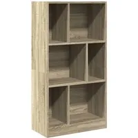vidaXL Bücherregal Sonoma-Eiche 57x28,5x107,5 cm - Bücherschrank aus Holzwerkstoff in elegantem Braun, ideal für die stilvolle Aufbewahrung von Büchern und Deko, platzsparend und modern.