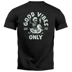 Neverless Print-Shirt Herren - Good Vibes Only mit Quitsche-Ente Motiv - Herren-Shirt in 5XL, aus 100% Baumwolle, mit stylischem Good Vibes Only Print und Quitsche-Ente Motiv für einen lässigen Look.