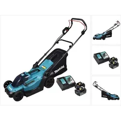 Makita DLM 330 RM2 Akku Rasenmäher 18 V - Akku-Rasenmäher mit 33 cm Schnittbreite und 30 l Fangkorb, ideal für kleine Gärten. Inklusive 2x 4,0 Ah Akkus und Ladegerät für kabellosen Komfort.